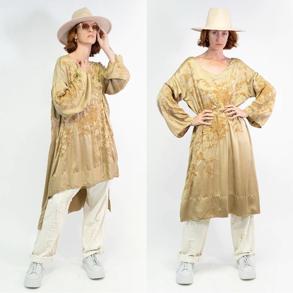 Magnolia Pearl Parnassus Tunic 100% Silk Embroidered Dress - Picture 8 of 13